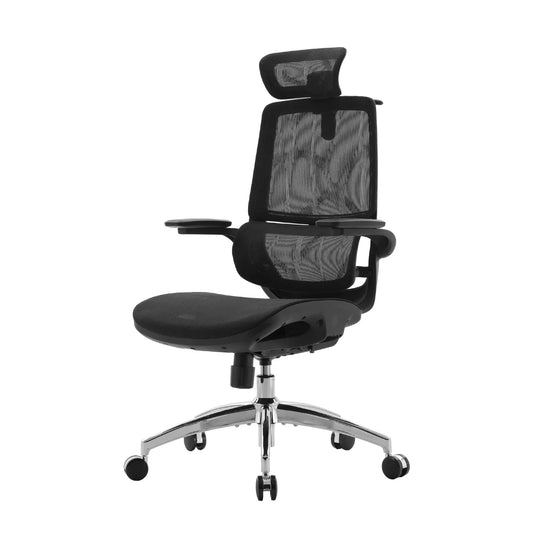 Scaun Ergonomic SIHOO M59AS – Dual Section Backrest, 3D Flip Up Armrests, Headrest Dublă Articulație, Mesh Premium , Negru