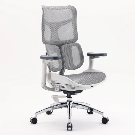 Scaun Ergonomic SIHOO Doro S100 – Dual Dynamic Lumbar Support – Mesh Respirațional – Backrest Reglabil – 4D Armrests – Recline 135° , Alb