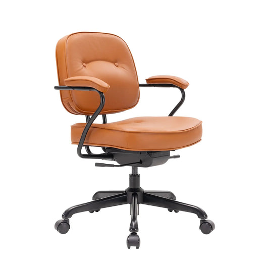 Scaun de Lux SIHOO L3 Mid Century – Faux Leather, Backrest Reglabil 3 Nivel, Seat Depth Adjustment, Recline 125° , Maro