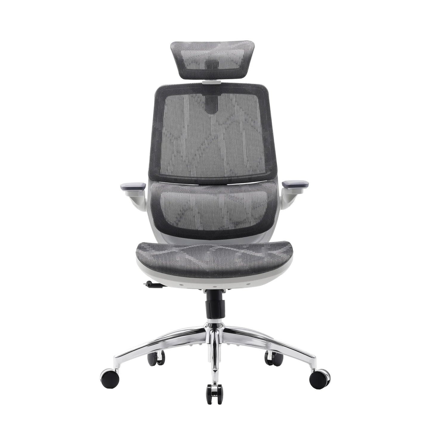 Scaun Ergonomic SIHOO M59AS – Dual Section Backrest, 3D Flip Up Armrests, Headrest Dublă Articulație, Mesh Premium , Gri