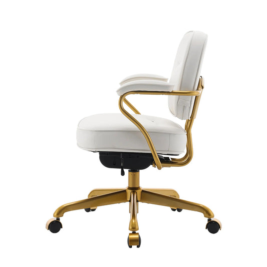 Scaun de Lux SIHOO L3 Mid Century – Faux Leather, Backrest Reglabil 3 Nivel, Seat Depth Adjustment, Recline 125° , Alb