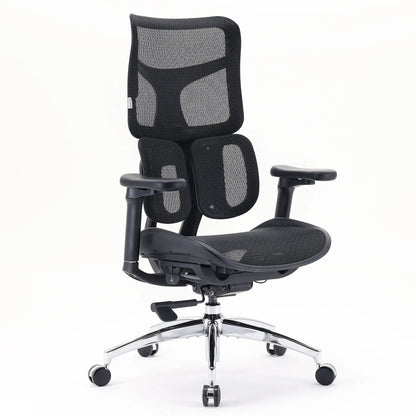 Scaun Ergonomic SIHOO Doro S100 –  Dual Dynamic Lumbar Support – Mesh Respirațional – Backrest Reglabil – 4D Armrests – Recline 135° , Negru