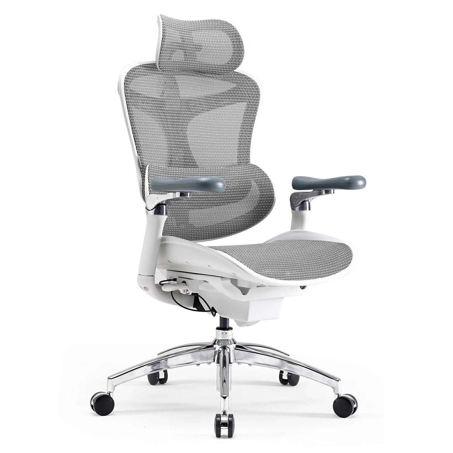 Scaun Ergonomic SIHOO Doro C300 Pro – Dynamic Lumbar Support, Seat Depth Adjustment, 6D Brațe Reglabile – Mesh Respirațional – Suport Postural Premium , Alb
