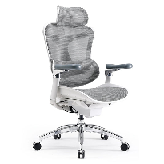 Scaun Ergonomic SIHOO Doro C300 Pro – Dynamic Lumbar Support, Seat Depth Adjustment, 6D Brațe Reglabile – Mesh Respirațional – Suport Postural Premium , Alb