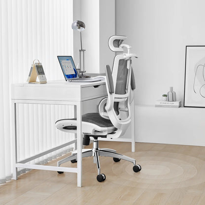 Scaun Ergonomic SIHOO M59AS – Dual Section Backrest, 3D Flip Up Armrests, Headrest Dublă Articulație, Mesh Premium , Gri