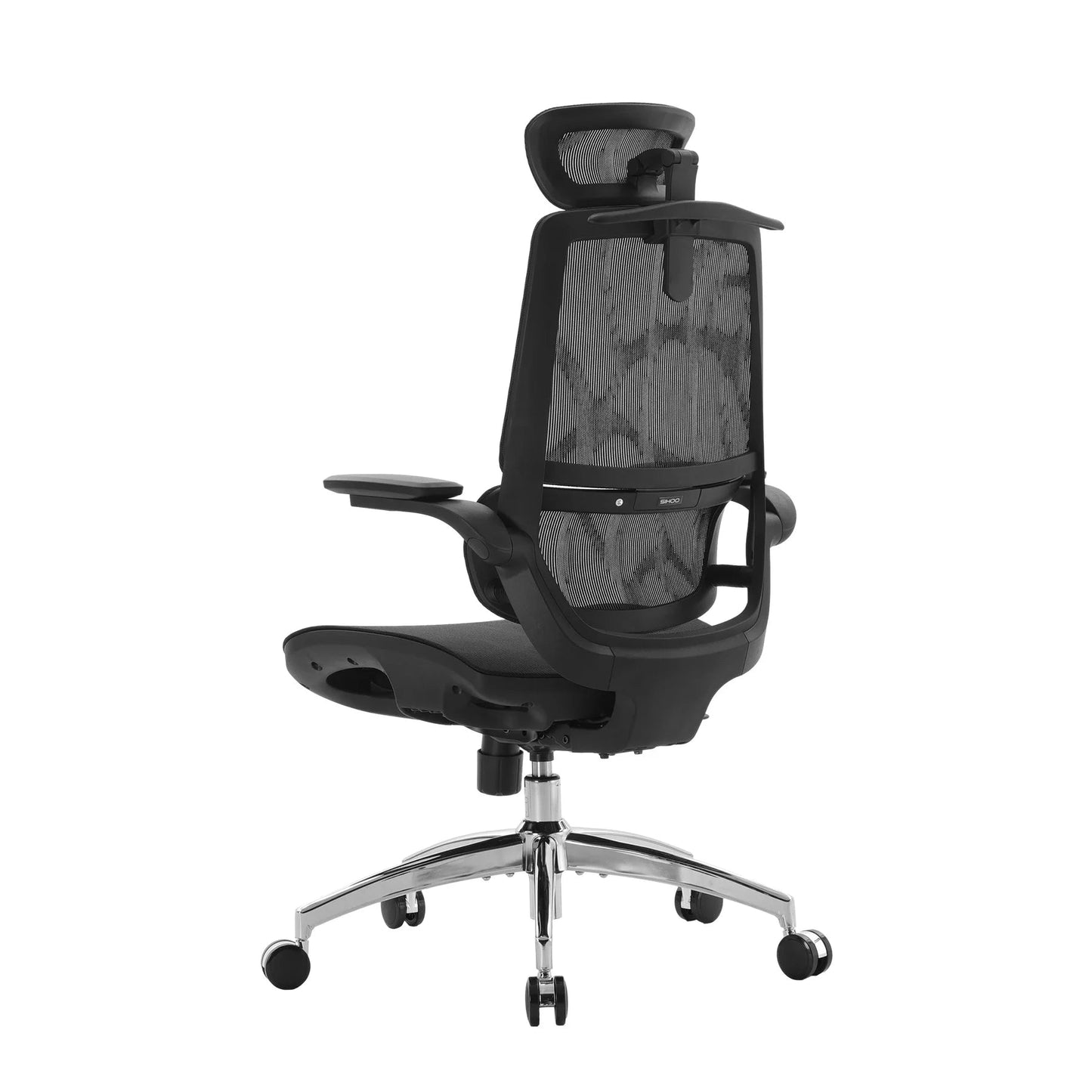 Scaun Ergonomic SIHOO M59AS – Dual Section Backrest, 3D Flip Up Armrests, Headrest Dublă Articulație, Mesh Premium , Negru