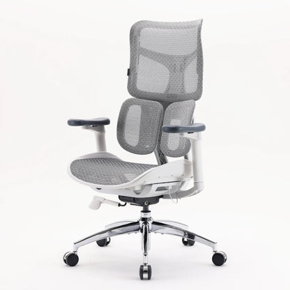 Scaun Ergonomic SIHOO Doro S100 –  Dual Dynamic Lumbar Support – Mesh Respirațional – Backrest Reglabil – 4D Armrests – Recline 135° , Alb