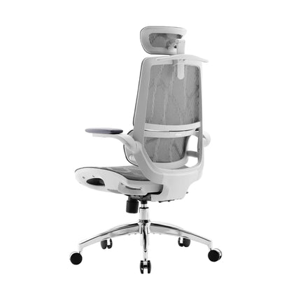 Scaun Ergonomic SIHOO M59AS – Dual Section Backrest, 3D Flip Up Armrests, Headrest Dublă Articulație, Mesh Premium , Gri
