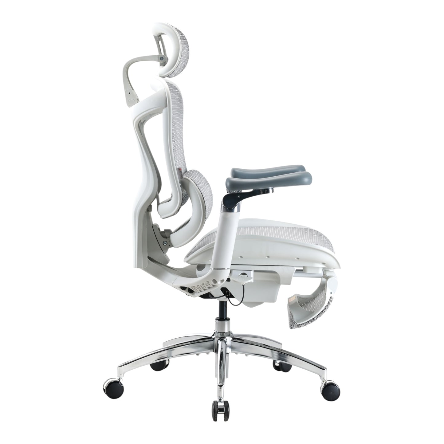 Scaun Ergonomic SIHOO Doro C300 Pro – Dynamic Lumbar Support, Seat Depth Adjustment, 6D Brațe Reglabile – Mesh Respirațional – Suport Postural Premium  - Cu suport de picioare , Alb