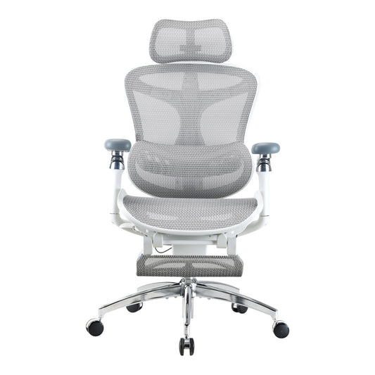 Scaun Ergonomic SIHOO Doro C300 Pro – Dynamic Lumbar Support, Seat Depth Adjustment, 6D Brațe Reglabile – Mesh Respirațional – Suport Postural Premium  - Cu suport de picioare , Alb