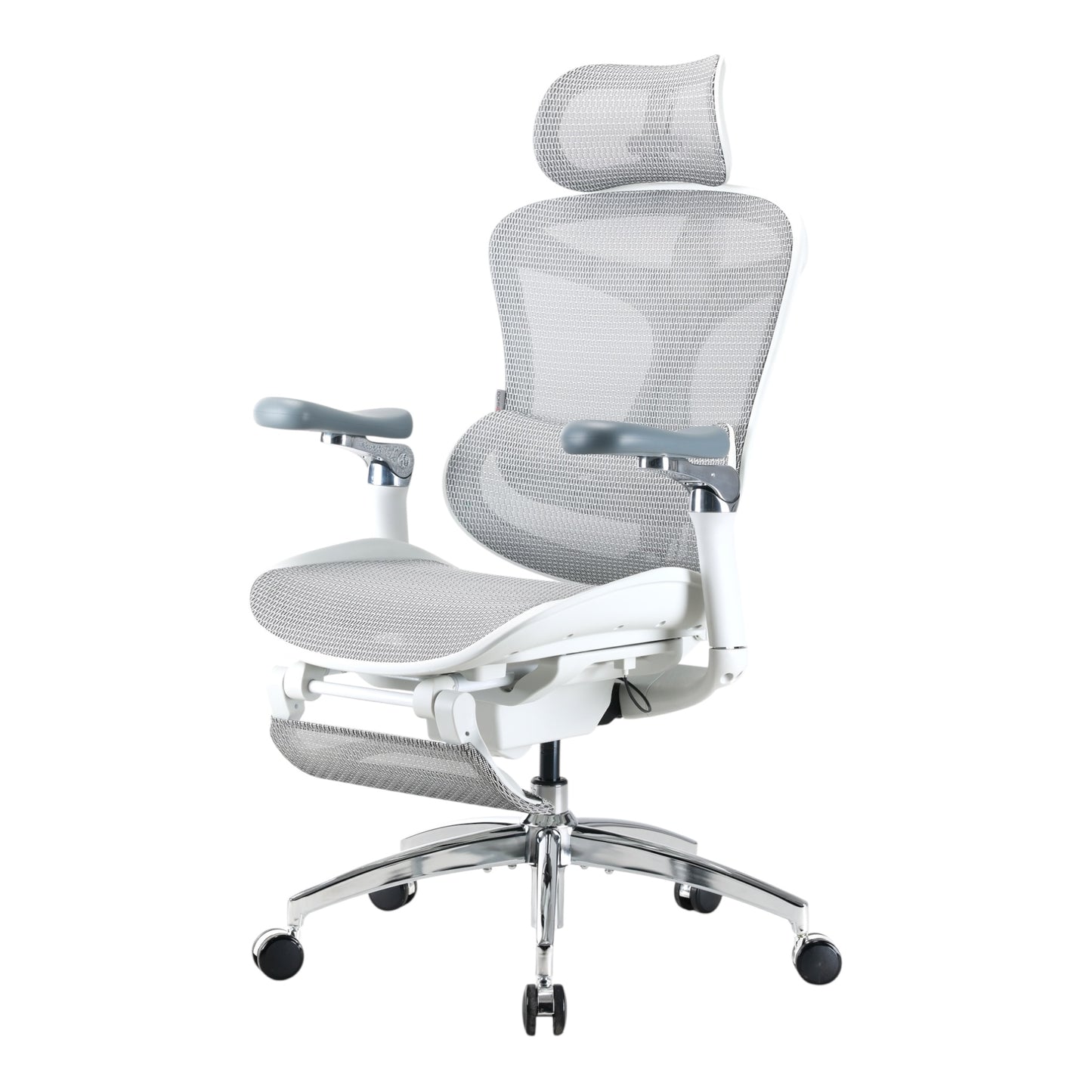 Scaun Ergonomic SIHOO Doro C300 Pro – Dynamic Lumbar Support, Seat Depth Adjustment, 6D Brațe Reglabile – Mesh Respirațional – Suport Postural Premium  - Cu suport de picioare , Alb