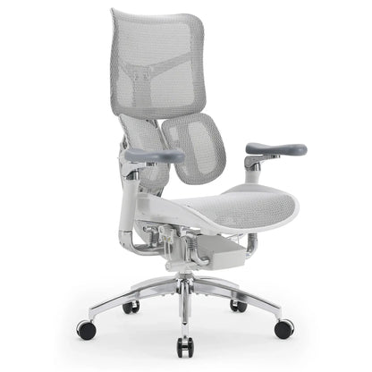 Scaun Ergonomic Premium SIHOO Doro S300  Anti Gravity Recline, Dual Dynamic Lumbar Support, Mesh Italian Velvet , Alb