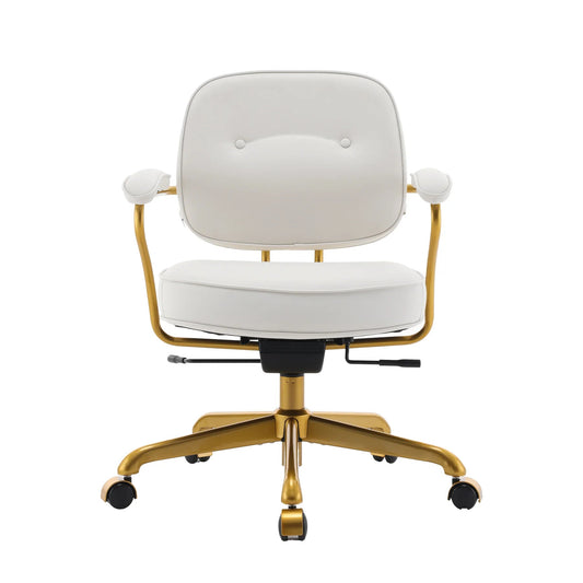 Scaun de Lux SIHOO L3 Mid Century – Faux Leather, Backrest Reglabil 3 Nivel, Seat Depth Adjustment, Recline 125° , Alb