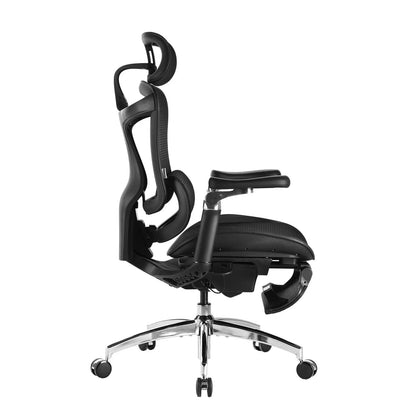 Scaun Ergonomic SIHOO Doro C300 Pro – Dynamic Lumbar Support, Seat Depth Adjustment, 6D Brațe Reglabile – Mesh Respirațional – Suport Postural Premium  - Cu suport de picioare , Negru