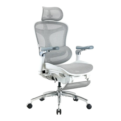 Scaun Ergonomic SIHOO Doro C300 - Self-Adaptive Lumbar Support – Waterfall Seat – 4D Brațe Reglabile – Recline Fluid pentru Productivitate , Cu Suport De Picioare , Alb